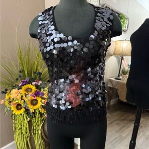 Joseph A. • Silk Sequin Beaded Sleeveless Top
